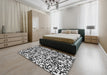 Machine Washable Transitional Charcoal Black Rug in a Bedroom, wshpat2714