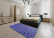 Patterned Light Slate Blue Rug in a Bedroom, pat2715blu