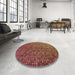 Round Patterned Orange Rug in a Office, pat2715brn