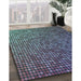 Machine Washable Transitional Koi Blue Rug in a Family Room, wshpat2715lblu