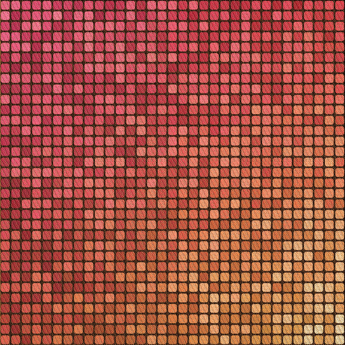 Round Patterned Orange Rug, pat2715org