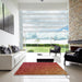 Square Patterned Orange Rug in a Living Room, pat2715org