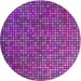 Square Patterned Dark Magenta Purple Rug, pat2715pur