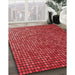 Patterned Red Rug in Family Room, pat2715rd