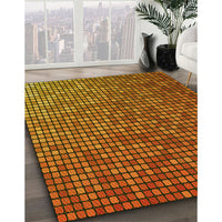 Patterned Neon Orange Rug, pat2715yw