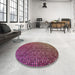 Round Patterned Purple Pink Novelty Rug in a Office, pat2715