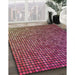 Machine Washable Transitional Purple Pink Rug in a Family Room, wshpat2715