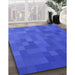 Machine Washable Transitional Blue Rug in a Family Room, wshpat2716blu