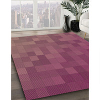 Patterned Burnt Pink Rug, pat2716brn