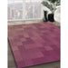 Machine Washable Transitional Burnt Pink Rug in a Family Room, wshpat2716brn