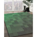 Machine Washable Transitional Cr Green Rug in a Family Room, wshpat2716grn