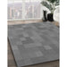 Machine Washable Transitional Carbon Gray Rug in a Family Room, wshpat2716gry