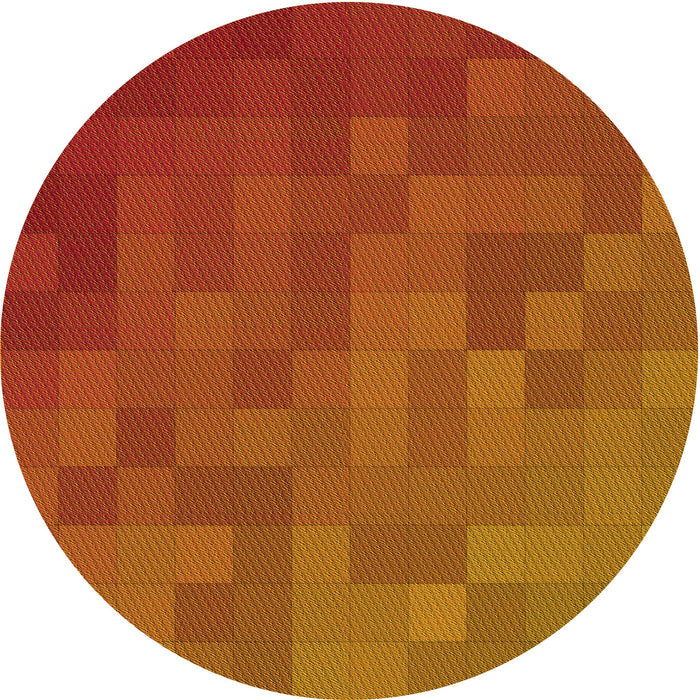 Square Patterned Neon Orange Rug, pat2716yw