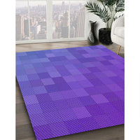 Patterned Blue Violet Purple Novelty Rug, pat2716