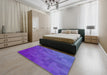 Machine Washable Transitional BlueViolet Purple Rug in a Bedroom, wshpat2716