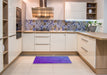 Machine Washable Transitional BlueViolet Purple Rug in a Kitchen, wshpat2716