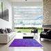 Square Machine Washable Transitional BlueViolet Purple Rug in a Living Room, wshpat2716