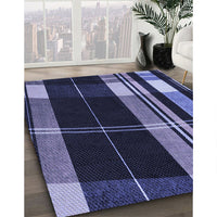 Patterned Medium Slate Blue Rug, pat2717blu