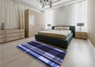 Patterned Medium Slate Blue Rug in a Bedroom, pat2717blu