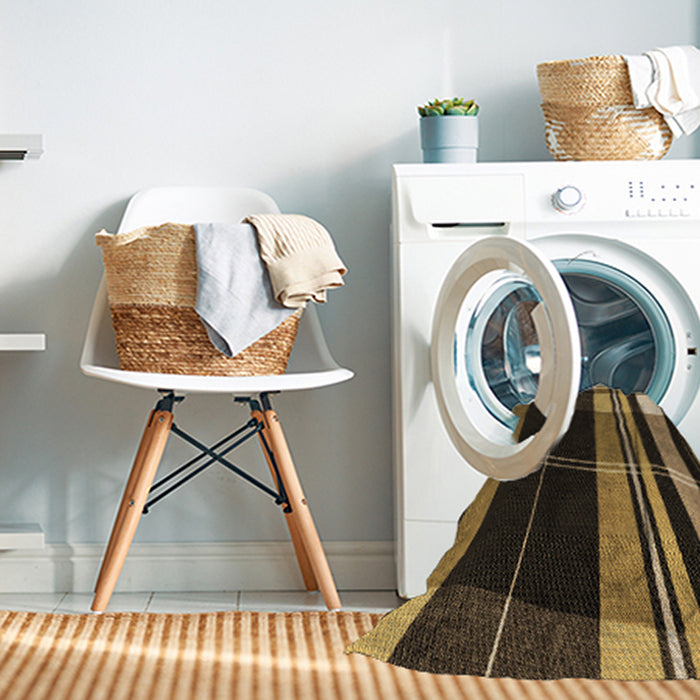 Machine Washable Transitional Midnight Gray Rug in a Washing Machine, wshpat2717brn