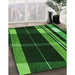 Machine Washable Transitional Dark Forest Green Rug in a Family Room, wshpat2717grn