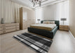 Patterned Gray Rug in a Bedroom, pat2717gry