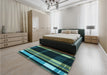 Patterned Mint Green Rug in a Bedroom, pat2717lblu