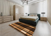 Patterned Orange Rug in a Bedroom, pat2717org