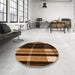 Round Patterned Orange Rug in a Office, pat2717org