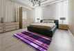 Patterned Dark Purple Rug in a Bedroom, pat2717pur