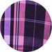 Square Patterned Dark Purple Rug, pat2717pur