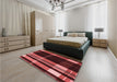 Patterned Red Rug in a Bedroom, pat2717rd