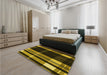 Patterned Caramel Brown Rug in a Bedroom, pat2717yw