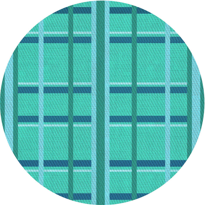 Square Patterned Bright Cyan Blue Rug, pat2718lblu