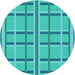 Square Patterned Bright Cyan Blue Rug, pat2718lblu