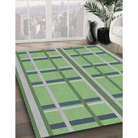 Patterned Light Green Novelty Rug, pat2718