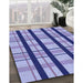 Patterned Slate Blue Rug in Family Room, pat2719blu