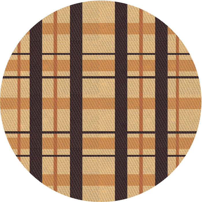 Square Patterned Orange Rug, pat2719brn