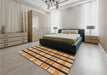 Patterned Orange Rug in a Bedroom, pat2719brn
