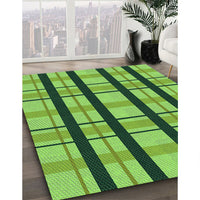 Patterned Emerald Green Rug, pat2719grn