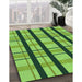 Patterned Emerald Green Rug in Family Room, pat2719grn