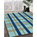 Patterned Tiffany Blue Rug in Family Room, pat2719lblu