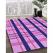 Patterned Violet Purple Rug in Family Room, pat2719pur