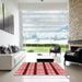 Machine Washable Transitional Light Coral Pink Rug in a Kitchen, wshpat2719rd