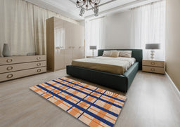 Patterned Brown Novelty Rug in a Bedroom, pat2719
