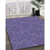 Patterned Medium Slate Blue Rug, pat272blu