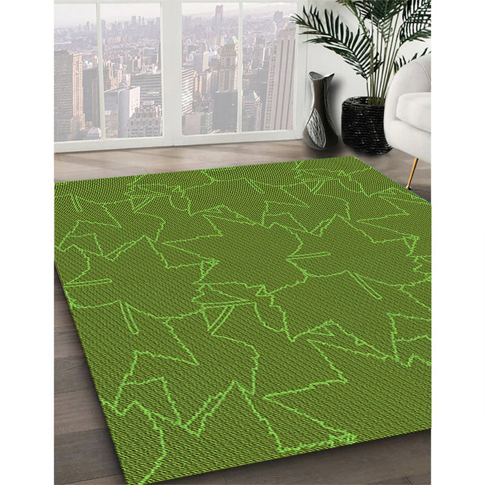 Patterned Seaweed Green Rug in Family Room, pat272grn