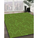 Patterned Seaweed Green Rug in Family Room, pat272grn
