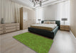 Patterned Seaweed Green Rug in a Bedroom, pat272grn