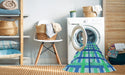 Machine Washable Transitional Neon Blue Rug in a Washing Machine, wshpat2720lblu